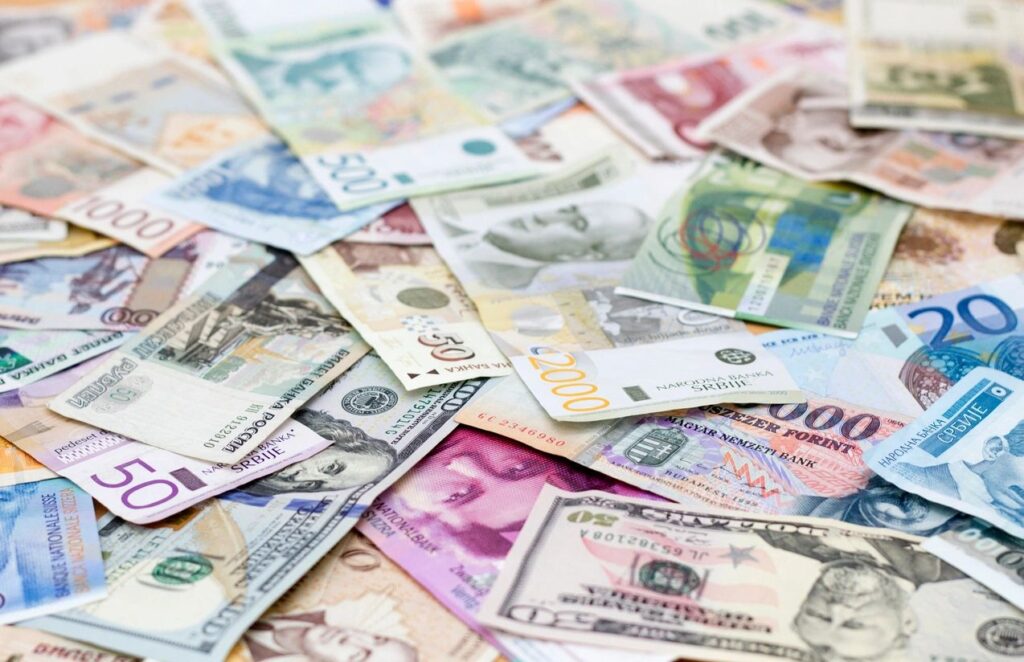 Money of Different Currencies Spread